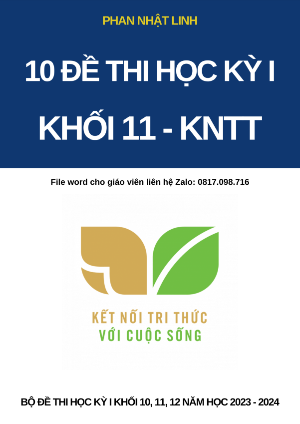 10 đề kiểm tra cuối học kì 1 (HK1) lớp 11 môn Toán Kết Nối Tri Thức Với Cuộc Sống có đáp án