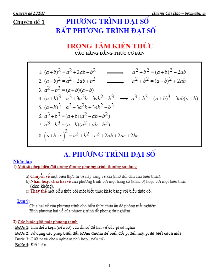 17 chuyên đề luyện thi THPT Quốc gia Huỳnh Chí Hào