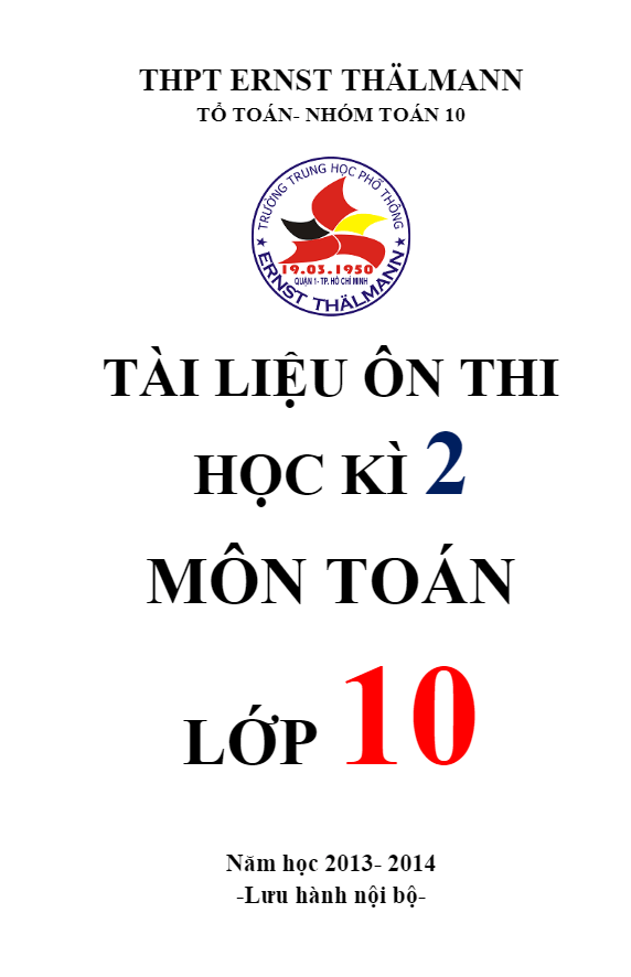 18 đề thi học kì 2 (HK2) trường THPT Ernst Thalmann TP. HCM
