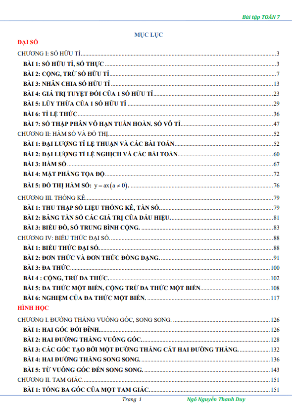 Bài tập môn Toán 