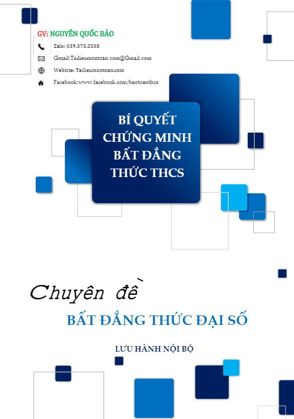Bí quyết chứng minh bất đẳng thức Nguyễn Quốc Bảo