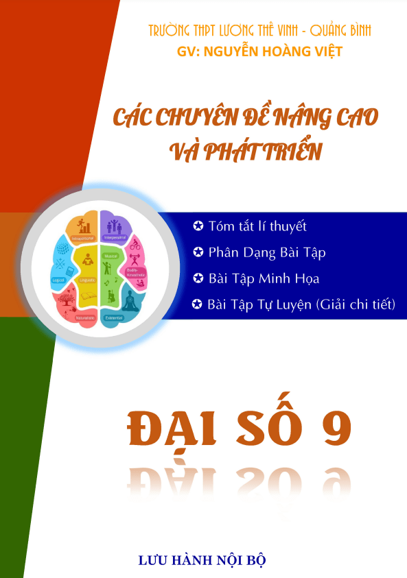 Các chuyên đề nâng cao và phát triển Đại số 9 Nguyễn Hoàng Việt