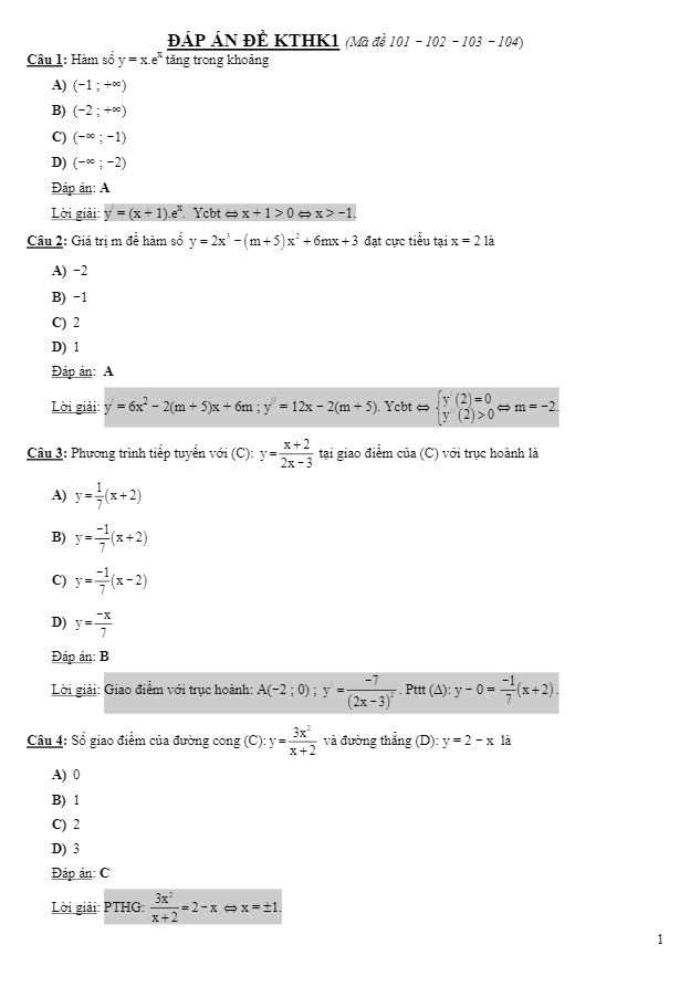 Đề thi học kì 1 (HK1) lớp 12 môn Toán năm học 2016 2017 trường Nguyễn Thị Minh Khai TP.HCM