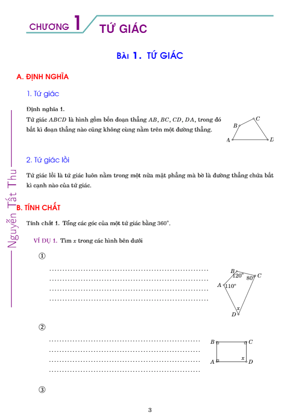 Lý thuyết và bài tập chuyên đề tứ giác Nguyễn Tất Thu