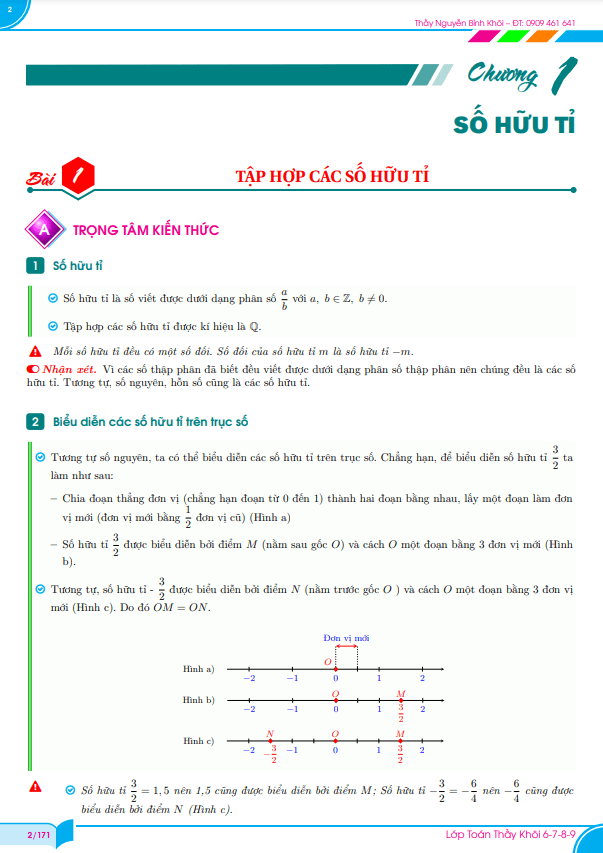 Phân dạng và bài tập số hữu tỉ lớp 7 môn Toán Chân Trời Sáng Tạo