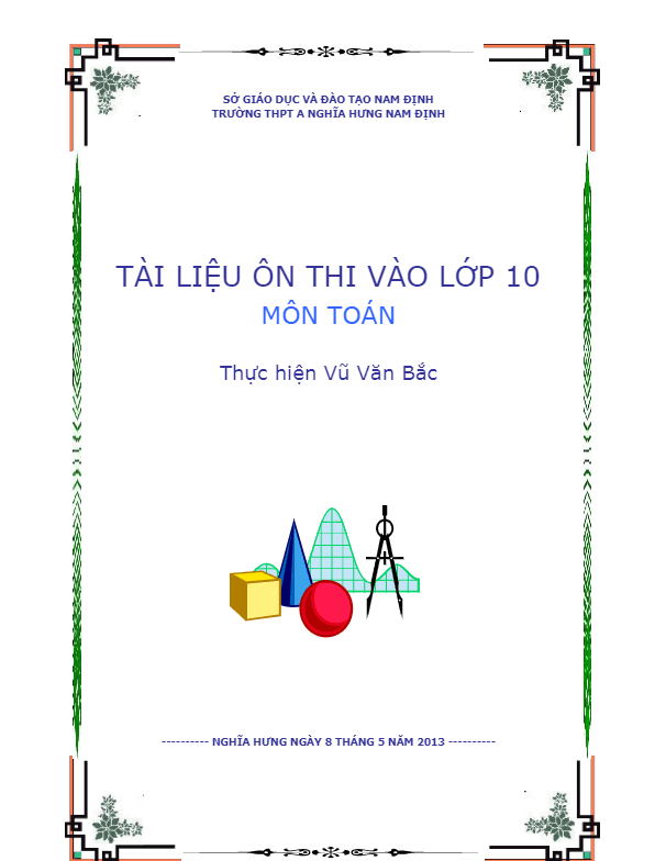 Tài liệu ôn thi vào môn Toán Vũ Văn Bắc