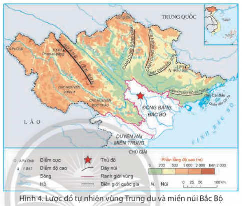 - Xác định trên lược đồ các dãy núi, cao nguyên và đỉnh núi cao nhất của vùng Trung du và miền núi Bắc Bộ. - Nêu ảnh hưởng của địa hình đến đời sống và sản xuất của người dân trong vùng.