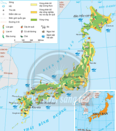 - Trình bày tình hình phát triển ngành nông nghiệp ở Nhật Bản. - Nhận xét đặc điểm phân bố ngành nông nghiệp ở Nhật Bản.