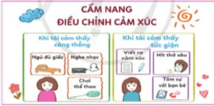 Trao đổi với bạn về những kinh nghiệm điều chỉnh cảm xúc của em và học hỏi những kinh nghiệm điều chỉnh cảm xúc hiệu quả. Thiết kế Cẩm nang điều chỉnh cảm xúc của em. Giới thiệu cẩm nang với bạn bè