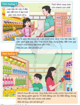   Đóng vai xử lí tình huống.  Chia sẻ bài học em rút ra sau khi xử lí tình huống.