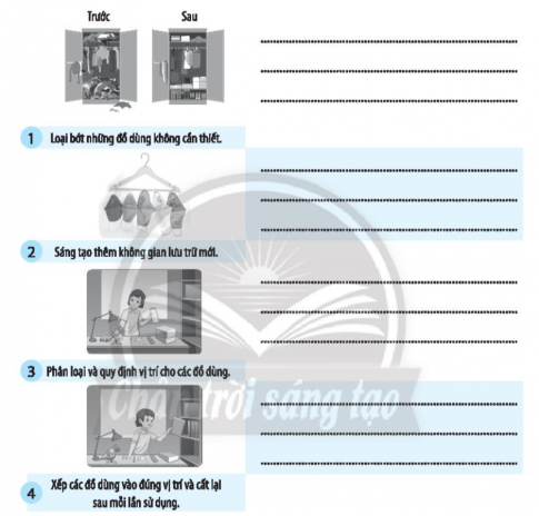 Viết kết quả thực hiện những việc làm để tạo thói quen ngăn nắp, gọn gàng