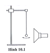 Một quả bóng bàn được treo ở trước loa (hình 10.1). Khi loa phát ra âm có tần số nhỏ, ổn định thì thấy quả bóng bàn dao động.