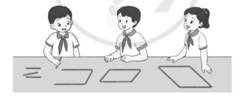 Dùng que tính lắp ghép để tạo thành các hình bình hành