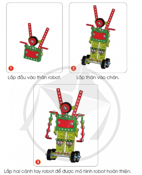 Cùng bạn lắp ghép mô hình robot theo các bước dưới đây