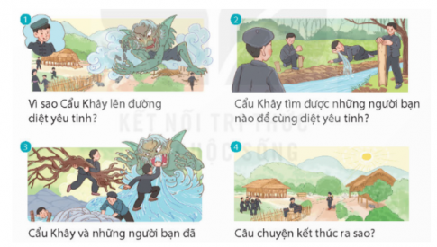 Quan sát tranh minh họa và nghe kể câu chuyện Bốn anh tài (SHS tiếng việt lớp 4, tập một, trang 29), ghi lại những chi tiết quan trọng.