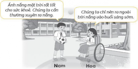 Em đồng tình với ý kiến của bạn Nam hay bạn Hoa trong tình huống dưới đây? Vì sao? Ghi lại câu trả lời của em và chia sẻ với bạn.