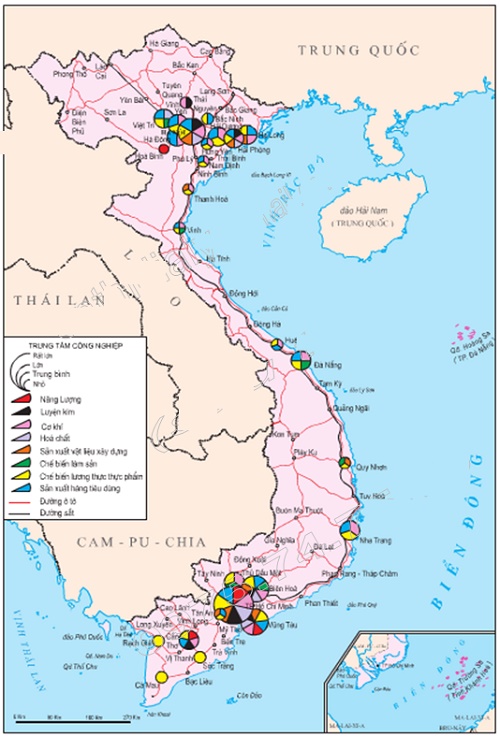Dựa vào hình 12.3 và hình 6.2, hãy xác định các trung công nghiệp tiêu biểu cho các vùng kinh tế ở nước ta?