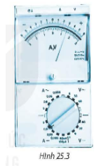 25.3. Ampe kế đang để ở thang do 0,6 A. Cường độ dòng điện đo được trong ampe kế ở Hình 25.3 là A. 1,5 A. B. 0,15 A. C. 0,3 A. D. 3,0 A.