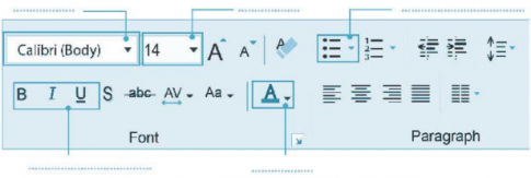 Điền chức năng của các nút lệnh vào chỗ chấm cho thích hợp.