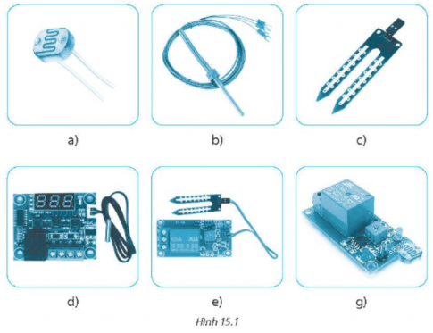 Gọi tên các cảm biến và mô đun cảm biến trong Hình 15.1.