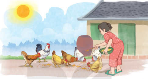 Dựa vào tranh, đặt câu theo yêu cầu.