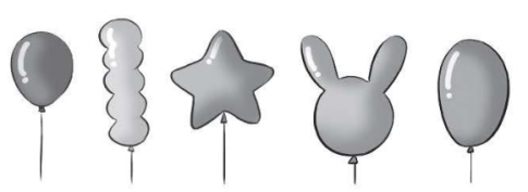 Quan sát các quả bóng chứa không khí trong các hình dưới đây, em có nhận xét gì về hình dạng của không khí?