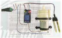 Em hãy nêu công việc và yêu cầu kĩ thuật trong quy trình lắp ráp mạch điện điều khiển sử dụng mô đun cảm biến độ ẩm theo các hình minh họa dưới đây.