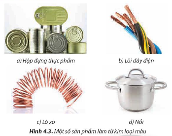 Theo em, nhà sản xuất dựa vào đặc tính nào của kim loại màu để sản xuất các sản phẩm trong Hình 4.3?