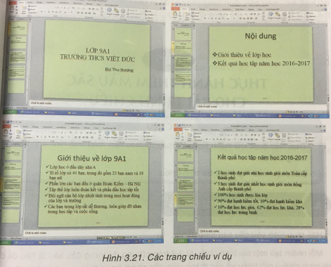 Màu sắc trên trang chiếu