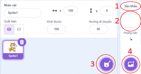 Nháy chuột vào đâu để thêm một phông nền?