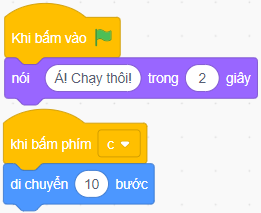 Một chương trình có 2 nhân vật Mèo và Chuột như bên dưới. Em hãy ghép mỗi sự kiện ở cột A với mô tả tương ứng ở cột B.