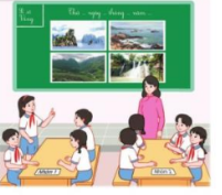 Xem phim tư liệu hoặc tranh ảnh về cảnh quan thiên nhiên quê hương.  Kể tên những cảnh quan thiên nhiên em thấy trong phim tư liệu hoặc tranh ảnh đã xem.  Chia sẻ cảm nhận của em về vẻ đẹp của mỗi cảnh quan.