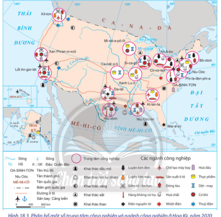 - Tình hình phát triển ngành công nghiệp của Hoa Kỳ. - Sự phân bố lãnh thổ của nhành công nghiệp Hoa Kỳ.