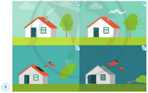 nhẹ, mạnh, khất mạnh, rất mạnh để nhận xét và so sánh mức độ mạnh của gió trong các tình huống dưới đây.