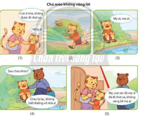  Em hãy quan sát các bức tranh sau và kể lại câu chuyện theo lời của chú mèo