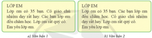 Hai văn bản ở Hình 1 có cùng nội dung nhưng các câu được sắp xếp khác nhau