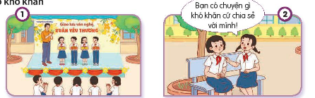 Quan sát tranh và nêu biểu hiện của sự cảm thông, giúp đỡ người gặp khó khăn