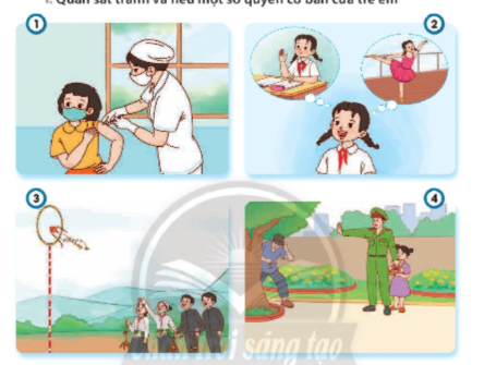 Quan sát tranh và nêu một số quyền cơ bản của trẻ em