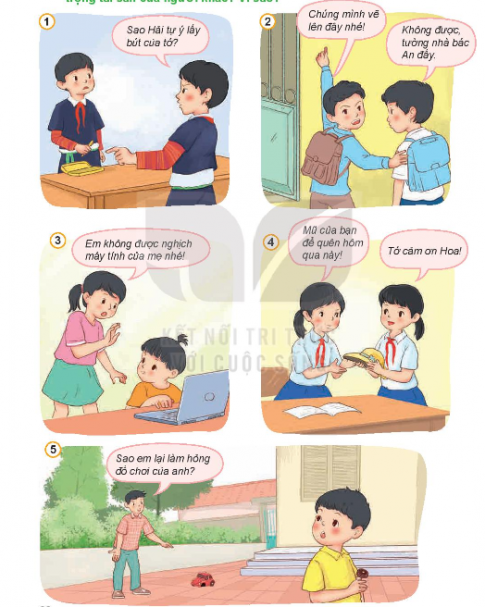 Bạn nào biết tôn trọng tài sản người khác, bạn nào chưa biết tôn trọng tài sản của người khác? Vì sao?