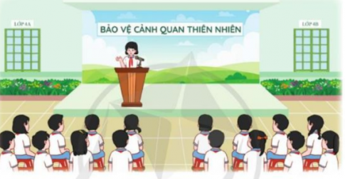 Tham gia trình diễn tiểu phẩm Bảo vệ cảnh quan thiên nhiên. Chia sẻ ý kiến của em về thực trạng cảnh quan thiên nhiên quê hương.