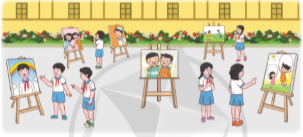 Trưng bày và giới thiệu bức tranh về chủ đề tình bạn  Bình chọn tác phẩm ấn tượng nhất.