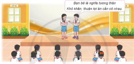 Tham gia biểu diễn các tiết mục đọc thơ, kể chuyện, hát múa…theo chủ đề Tình bạn. Chia sẻ cảm nghĩ của em về buổi biểu diễn văn nghệ