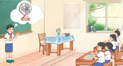 Chia sẻ trước lớp những mặt hàng mà gia đình em đã mua theo kế hoạch.