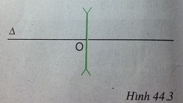 Hãy biểu diễn chùm tia tới và chùm tia ló trong thí nghiệm này trên hình 44.3 - sách giáo khoa (SGK) vật lí lớp 9 trang 120