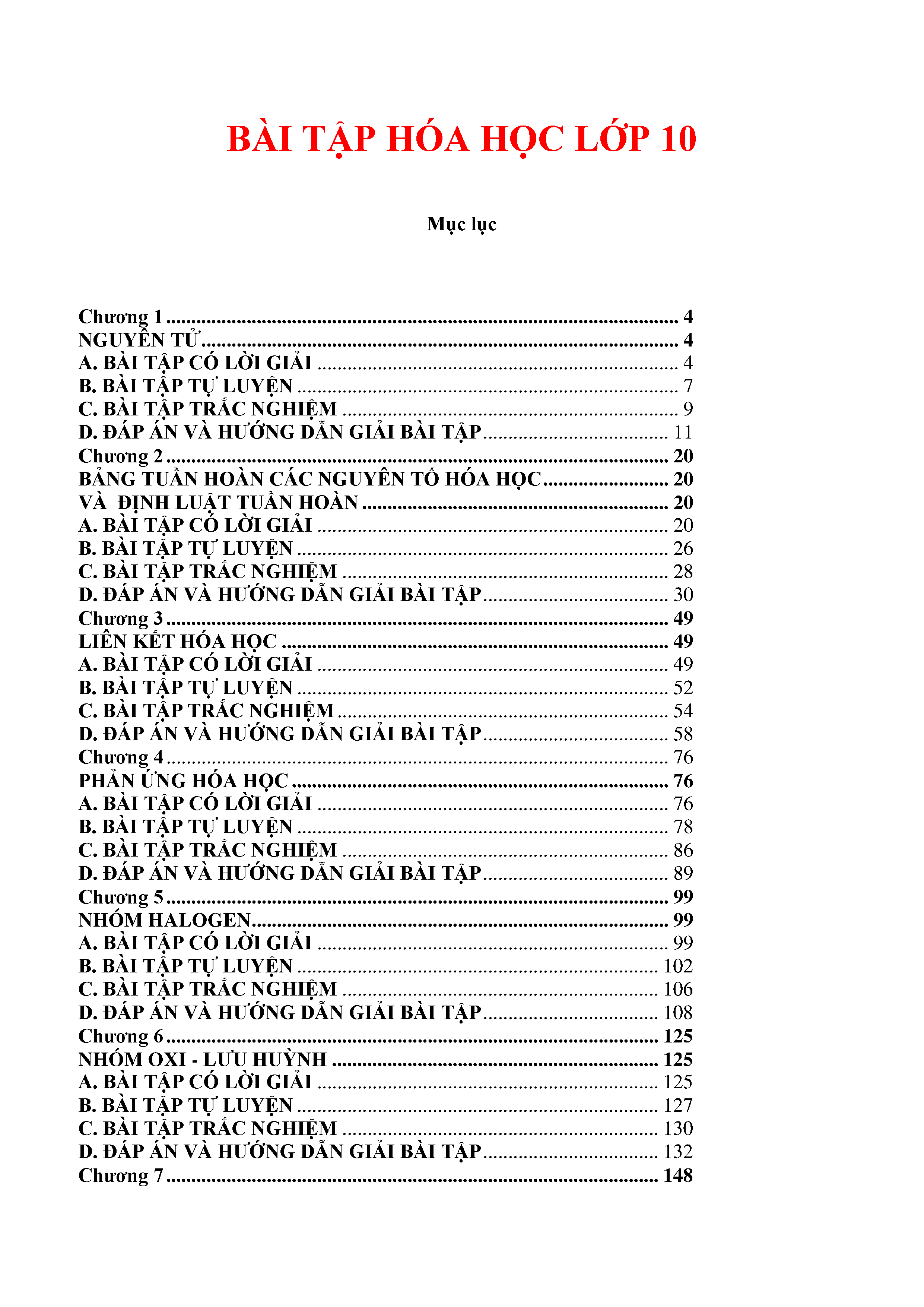 Phương Pháp Giải Các Dạng Bài Tập Hóa Học Lớp 10 Chương 1 Hóa 10 Cực Hay